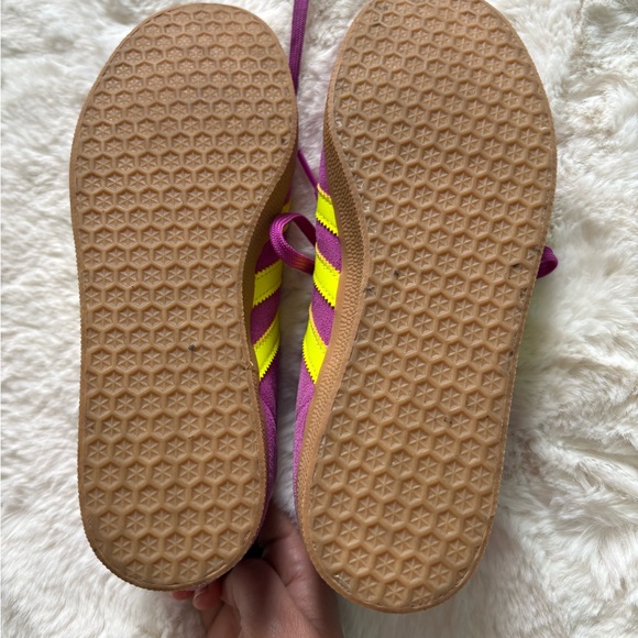 adidas Gazelle Suede Sneakers in Purple & Neon Yellow - Picture 3 of 7